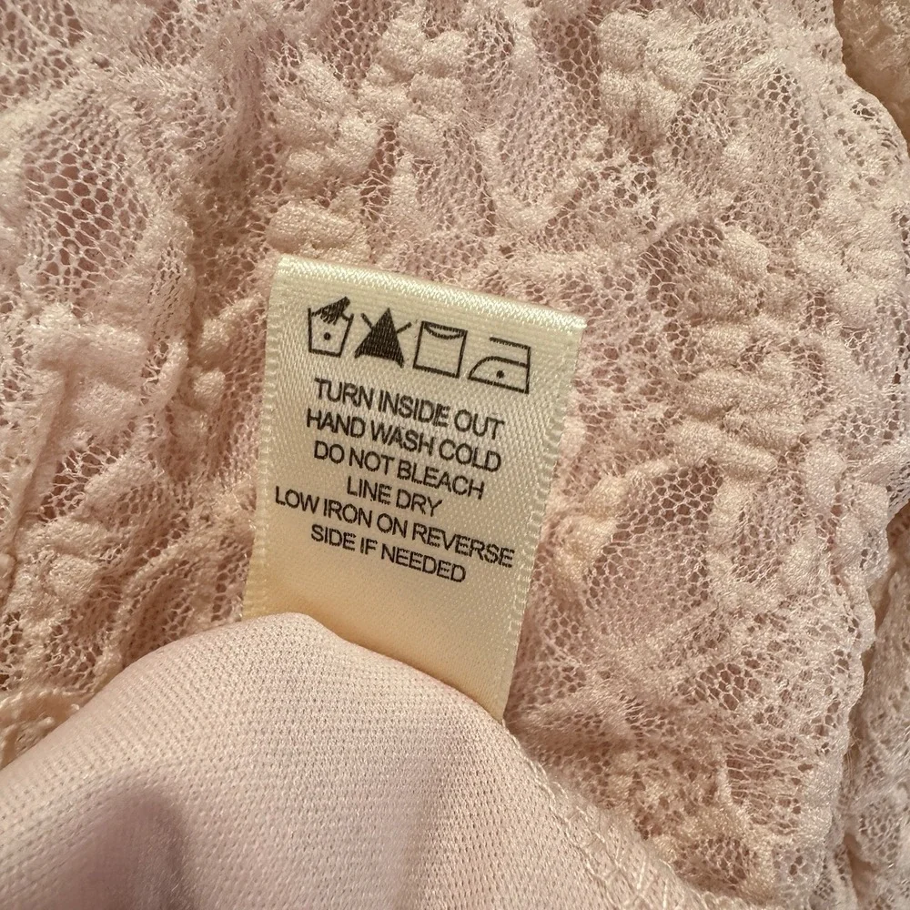 Thirty Thirty LA Top Womens Small Pink Floral Lace Coquette Fairy Whimsy Cropped